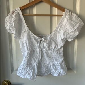 HollisterWhite Puff Sleeve Women's Top
